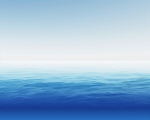 Fototapeta premium A blue ocean with a white sky