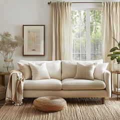 White interior design with sofa generated.AI