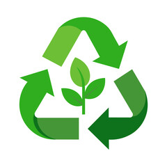 Fototapeta premium Green recycling symbol denotes sustainability and ecofriendliness