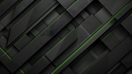 Fototapeta premium Abstract metallic green lines black cyber geometric lines
