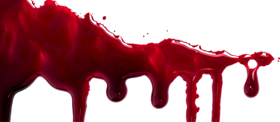 Real Blood Dripping on Transparent Background