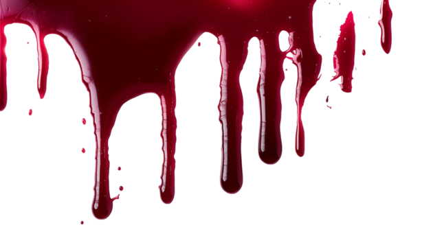 Blood Dripping On Transparent Background