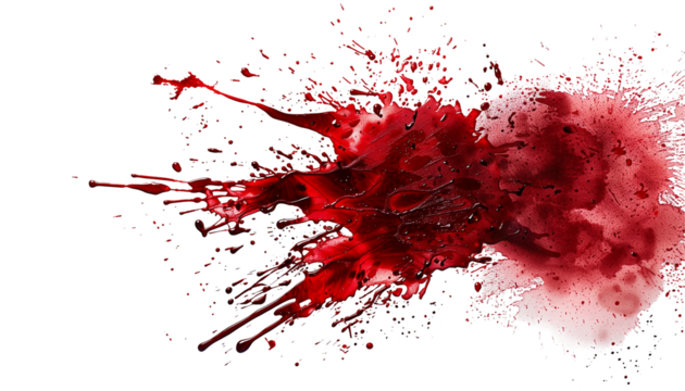 Real Blood Stain On Transparent Background