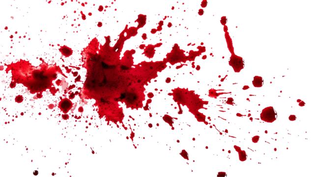 Blood Splatter On Transparent Background