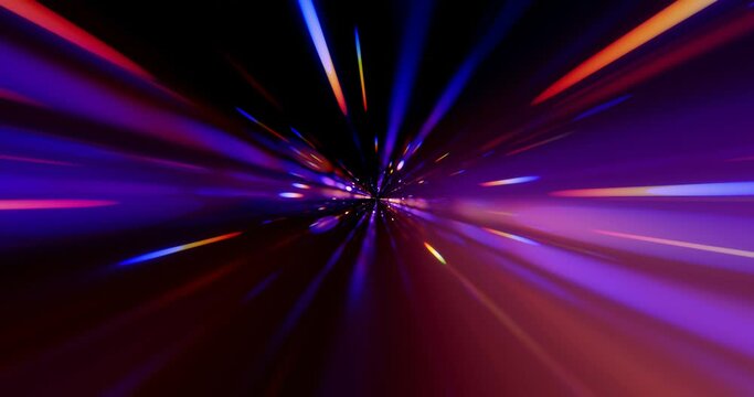 Abstract geometric background of radial lines. Dataflow tunnel. warp or hyperspace motion. Movement effect