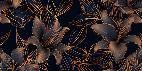 Timeless Beauty: Vintage Floral Background with Lilies
Elegant Nostalgia: Golden Lilies Seamless Design
Vintage Glamour: Luxurious Golden Lilies Wallpaper
