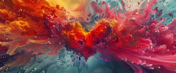 Love Illustrated As A Burst Of Colors, Abstract Background Images