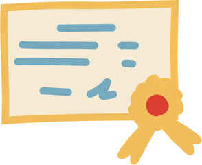 Diploma Graduation concept doodle icon. Perfect for university, school poster, flyer, web, textile design. Vector illustration. 