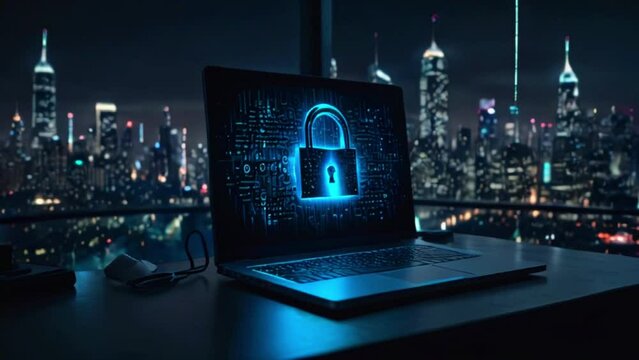 Online payment security with a digital wallet concept. Lock icon represents cybersecurity. Protecting digital data networks with high-speed connections and advanced data analysis