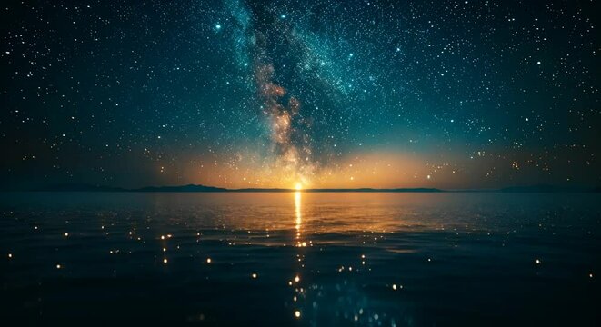 Clear starry sky on a warm summer night with space for dreamy or romantic messages