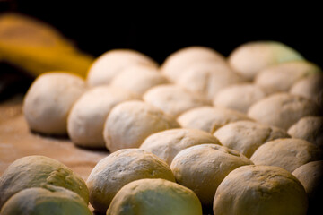 the process of kneading dough by hand