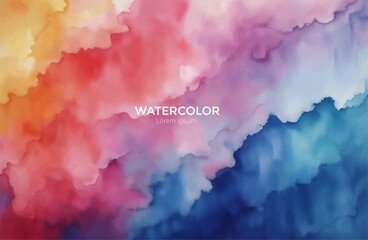 Watercolor hand painted background, Colorful watrecolor