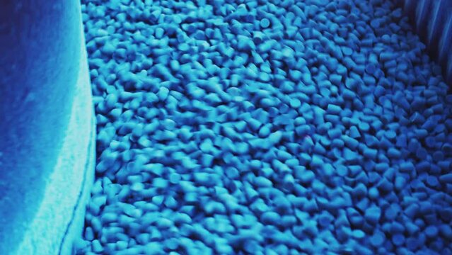Modern industry. Pharmaceutical production. Raw materials for making drugs move along the production line. Close-up.