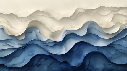 Fototapeta premium Colorful Wavy Abstract Background with Water Droplets