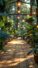 Fototapeta premium Blurred Background of a Garden Center Interior