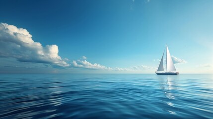 Sailing ship in sea water.