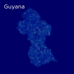 Obraz premium guyana map with blue bg