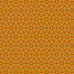 Geometric floral mosaic tile pattern Autumn colors scheme Eastern ethnic style