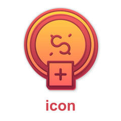 Gold Stop smoking, money saving icon isolated on white background. Quit smoking to save money. Vector