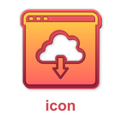 Gold Cloud download icon isolated on white background. Vector