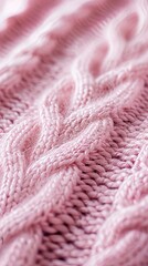 pink knitted sweater closeup.
