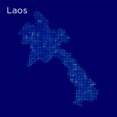 Obraz premium laos map with blue bg
