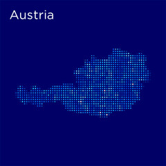 Austria map with blue bg