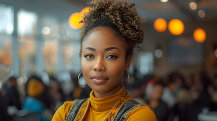 portrait of a black woman at classroom