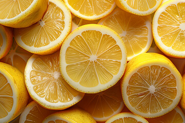Lemons pattern, top view, 3d render