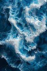 Ocean waves with foam and spray