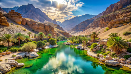landscapes of the wadis in Oman