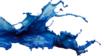 blue splash isolated on transparent background