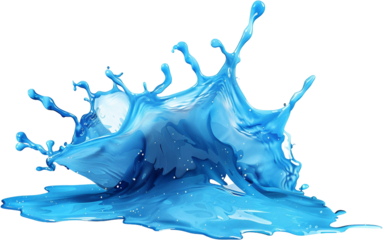 blue splash isolated on transparent background
