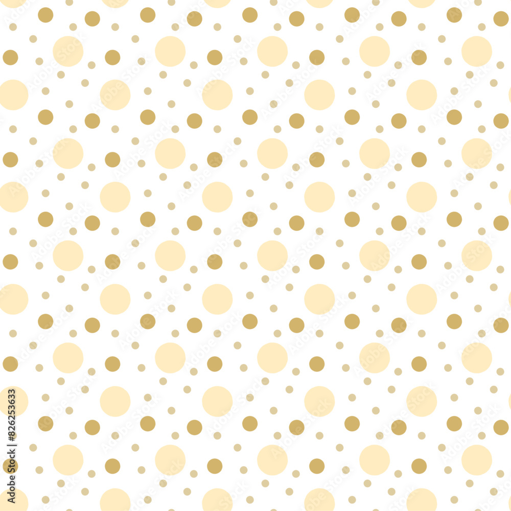 Poster Various Size Dots Background seamless pattern. Hand drawn spots. Confetti seamless vector pattern. Seamless Dots Pattern on White Background.