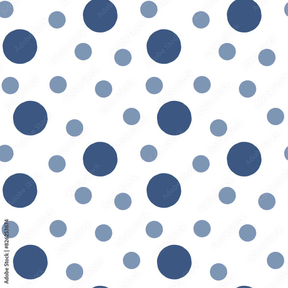 Poster various size dots background seamless pattern. hand drawn spots. confetti seamless vector pattern. s
