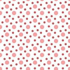 Various Size Dots Background seamless pattern. Hand drawn spots. Confetti seamless vector pattern. Seamless Dots Pattern on White Background. Decorative print for wallpaper, wrapping, pajama, linen