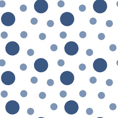 Various Size Dots Background seamless pattern. Hand drawn spots. Confetti seamless vector pattern. Seamless Dots Pattern on White Background. Decorative print for wallpaper, wrapping, linen