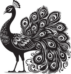 peacock isolated Wedding clip art images black and white