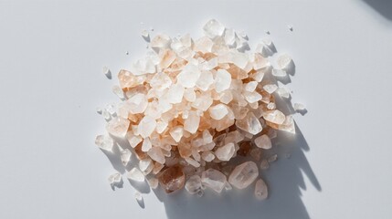 Pink Salt on a White Background