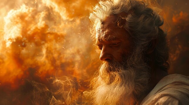 Prophet Reflecting on Vision with Contemplative Expression in Soft Ambient Light