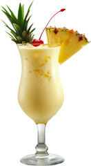 Pina Colada with pineapple and cherry on top transparent background PNG clipart
