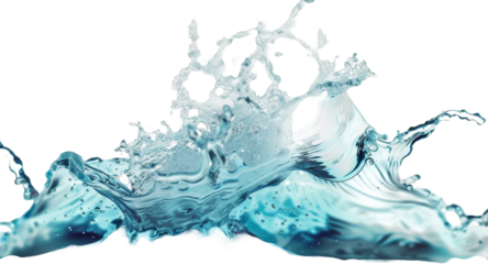 blue water splash isolated on transparent background