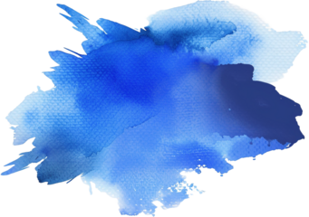 blue watercolor splash isolated on transparent background