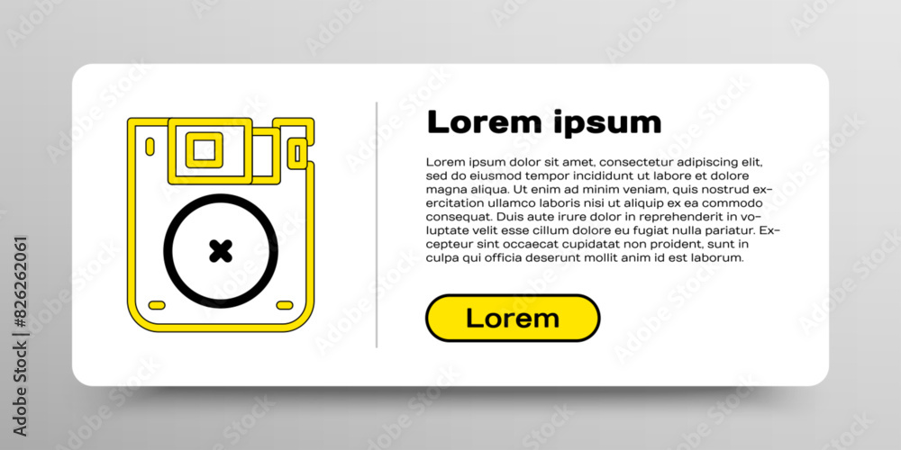 Poster line floppy disk for computer data storage icon isolated on white background. diskette sign. colorfu