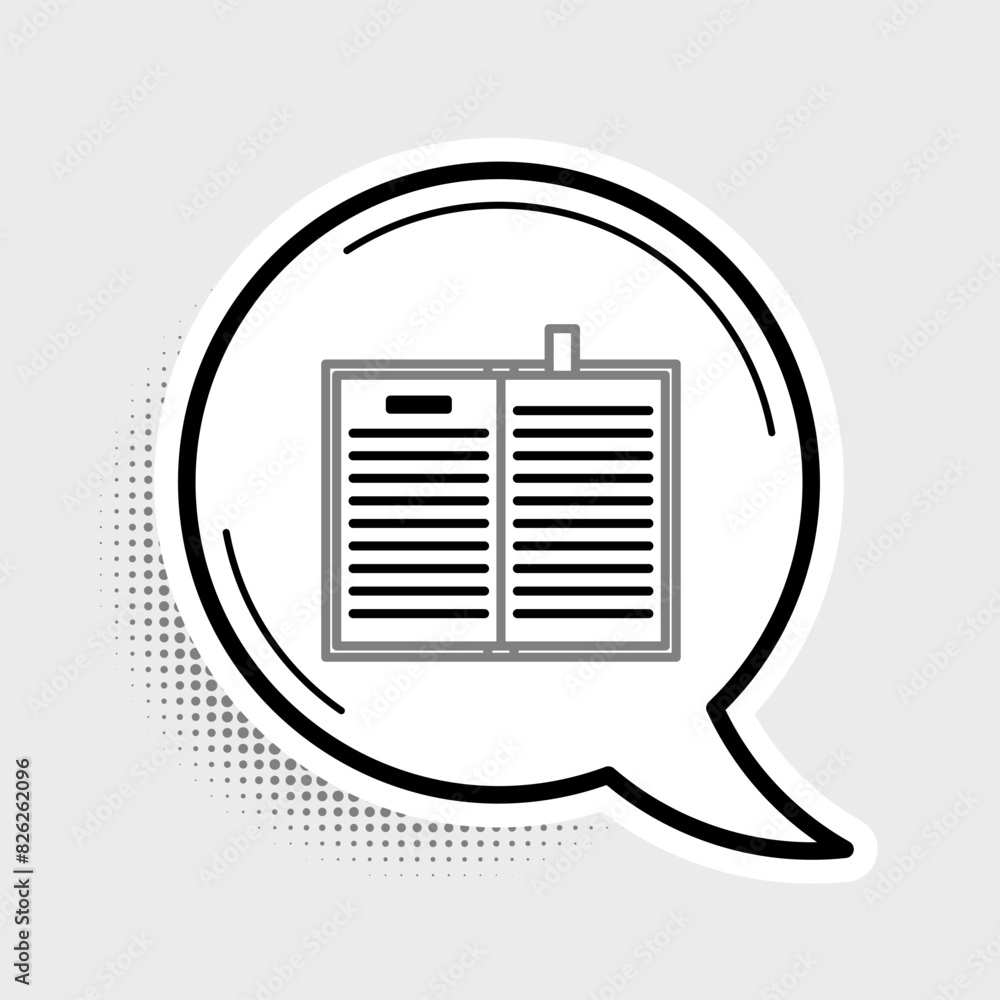 Poster line open science book icon isolated on grey background. colorful outline concept. vector