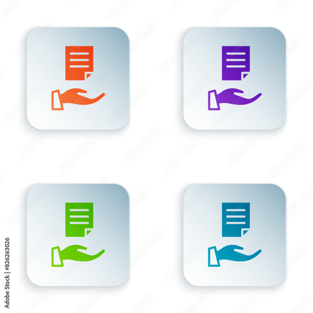 Poster color house contract icon isolated on white background. contract creation service, document formatio