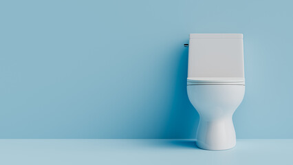 Copy space background with toilet in bathroom. 3d rendering