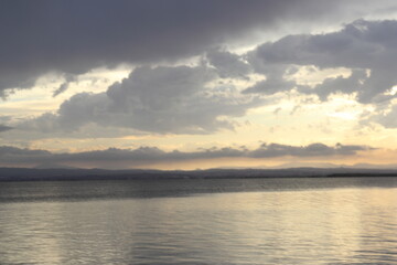 Beautiful sunset at Albufera Lake, Valencia Spain