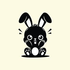 Rabbit logo vector logo design, illustration, silhouette