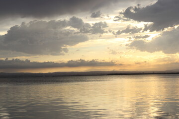 Beautiful sunset at Albufera Lake, Valencia Spain